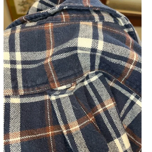 Jachs Blue & White Plaid Long Sleeve Button Up Thick Flannel Shirt Mens Size XXL - Picture 8 of 8